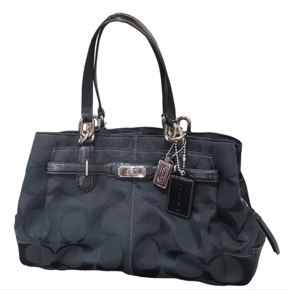 Coach Chelsea Jayden Signature C Handbag With Black Reptile Pattern Accents - Picture 3 of 17